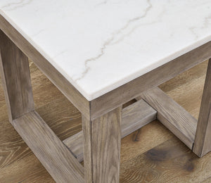 Loyaska - Square End Table - Brown / Ivory - R&R Furniture Gallery (Fountain Valley, CA)