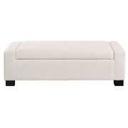Textured Boucle Ottoman Bench With Hinged Lid For Seating And Storage - Beige - R&R Furniture Gallery (Fountain Valley, CA)