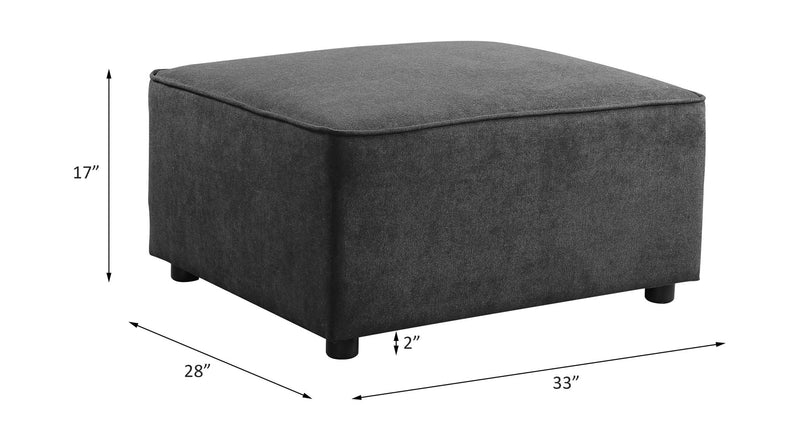 Silvester - Ottoman - Gray Fabric - R&R Furniture Gallery (Fountain Valley, CA)