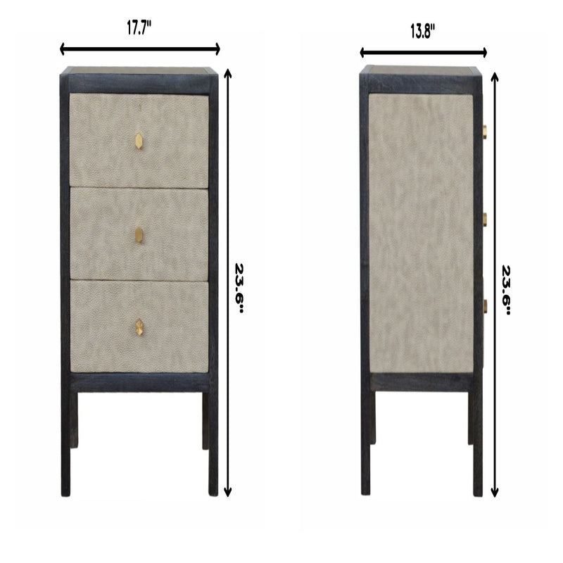 Nightstand, 3 Drawer - Black - R&R Furniture Gallery (Fountain Valley, CA)