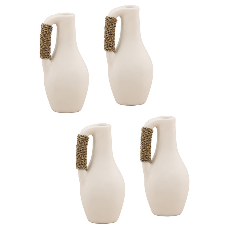 Claylen - Vase (Set of 4) - White And Natural