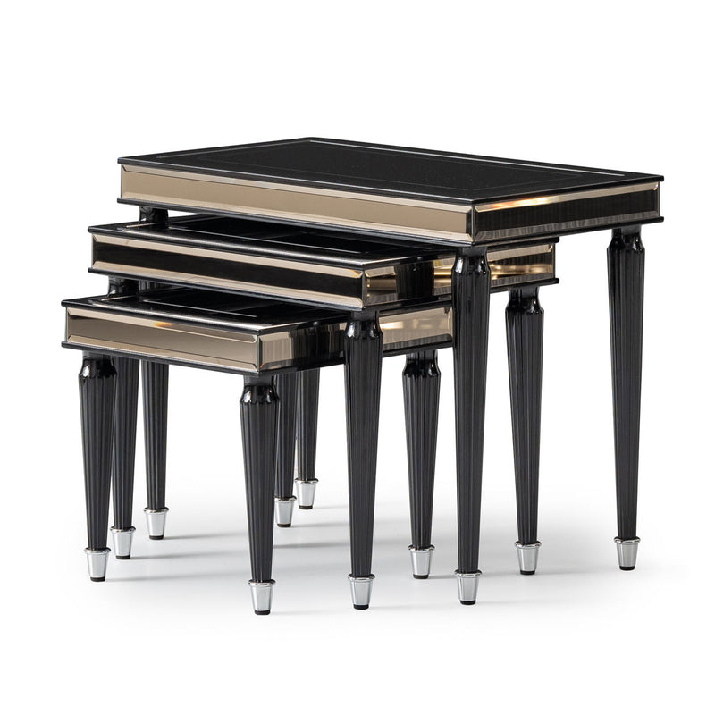 La Francaise - Nesting Tables (Set of 3) - Black Ice - R&R Furniture Gallery (Fountain Valley, CA)