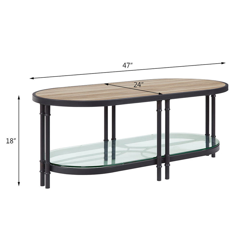 Brantley - Coffee Table - Oak & Sandy Black - R&R Furniture Gallery (Fountain Valley, CA)