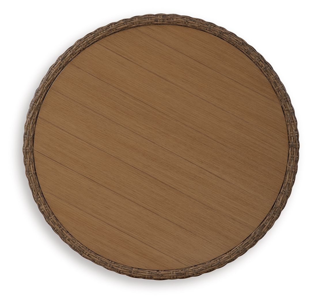 Double Point - Round Cocktail Table - Beige - R&R Furniture Gallery (Fountain Valley, CA)