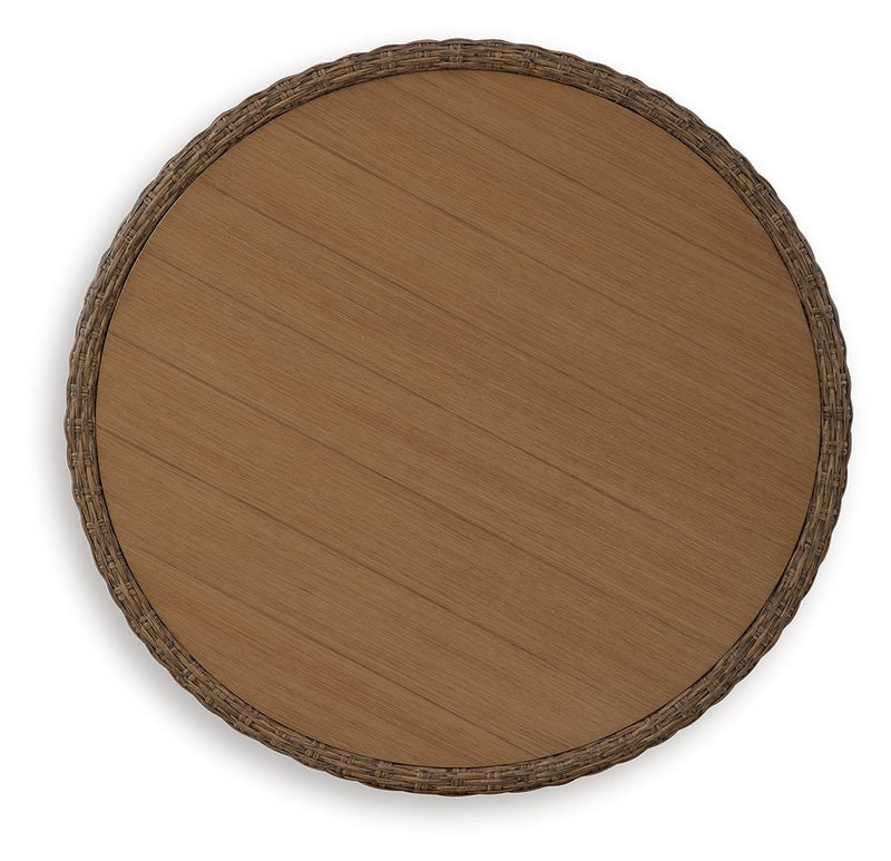 Double Point - Round Cocktail Table - Beige - R&R Furniture Gallery (Fountain Valley, CA)