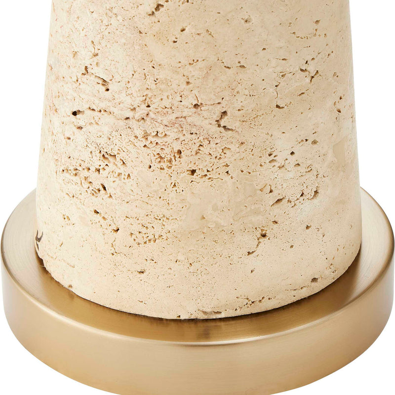 Perkins - Travertine Table Lamp - Brown