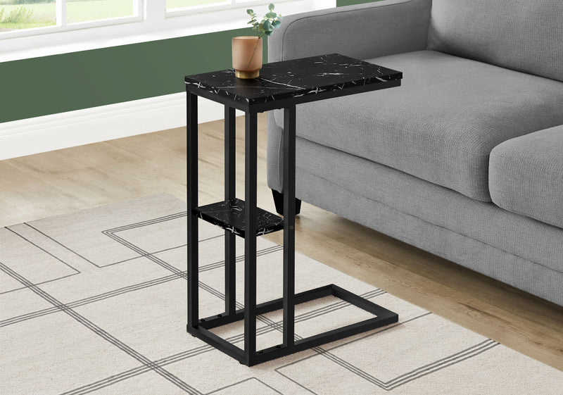 Accent Table, C - Shaped, Marble Look Contemporary & Modern Convenient Design - R&R Furniture Gallery (Fountain Valley, CA)