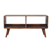 Curved Double Slot Media Unit - Dark Brown - R&R Furniture Gallery (Fountain Valley, CA)