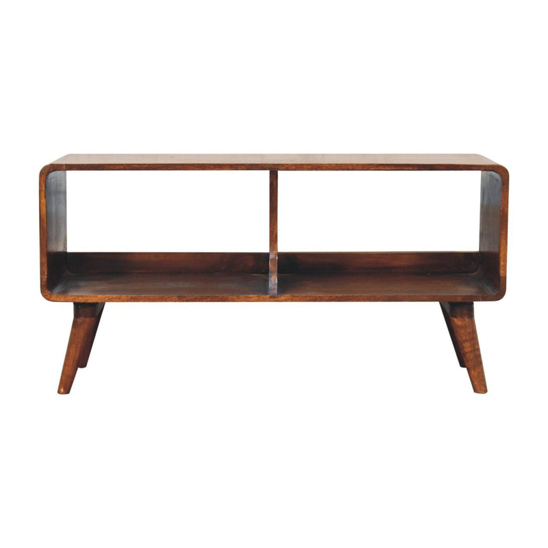 Curved Double Slot Media Unit - Dark Brown - R&R Furniture Gallery (Fountain Valley, CA)