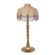 Buchanan - Jute Fringed Scalloped Table Lamp - Pink - R&R Furniture Gallery (Fountain Valley, CA)