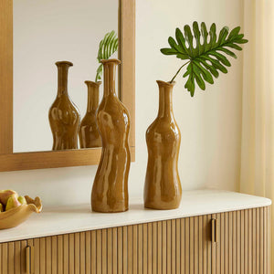 Sienna Flow - Indoor-Outdoor Bottle Vases (Set of 2) - Brown