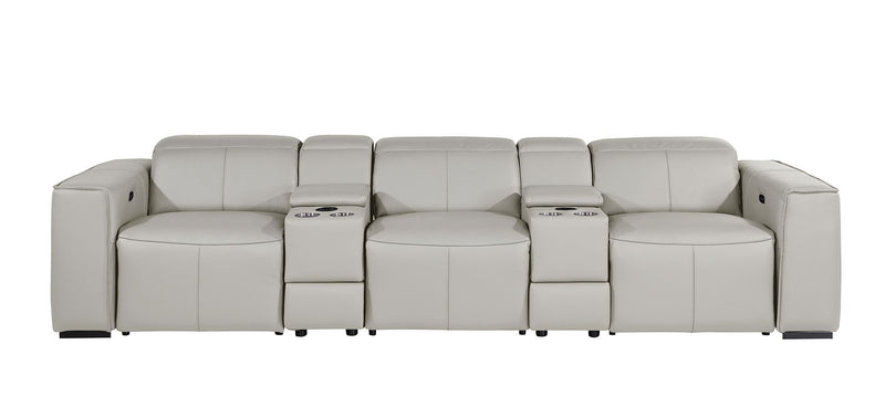 1224 - 5-Piece Modular Power Reclining Sofa In With 3 Power Recliners & Power Headrests