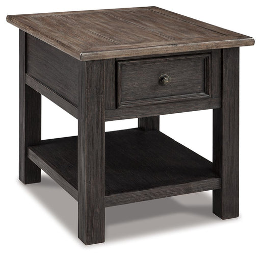Tyler Creek - Rectangular End Table - Grayish Brown / Black - R&R Furniture Gallery (Fountain Valley, CA)