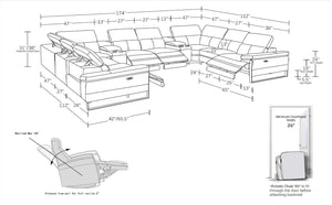 1246 - 10-Piece U-Shaped Modular Power Reclining Sectional With 4 Power Recliners And Power Headrests