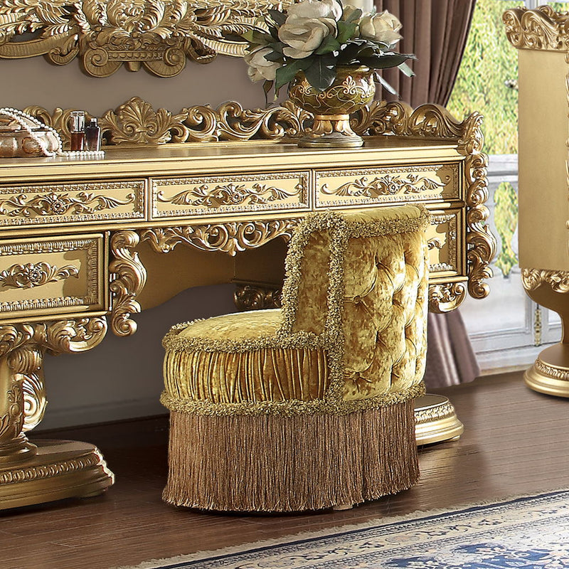 Bernadette - Vanity Stool - Gold - R&R Furniture Gallery (Fountain Valley, CA)