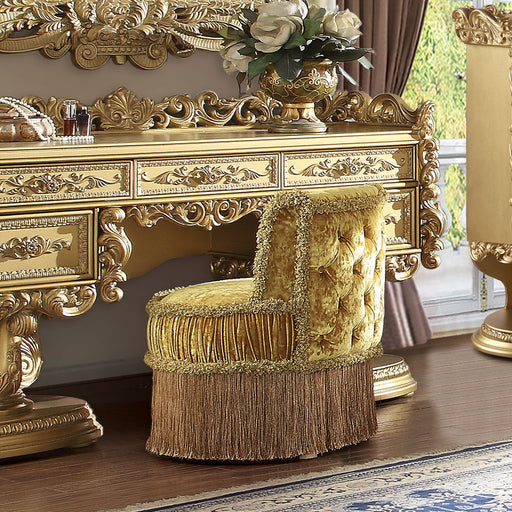 Bernadette - Vanity Stool - Gold - R&R Furniture Gallery (Fountain Valley, CA)