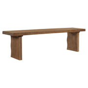 Indoor pine dining bench for 3 people from Noble House, showcasing a sturdy wooden seat and simple design for dining rooms.