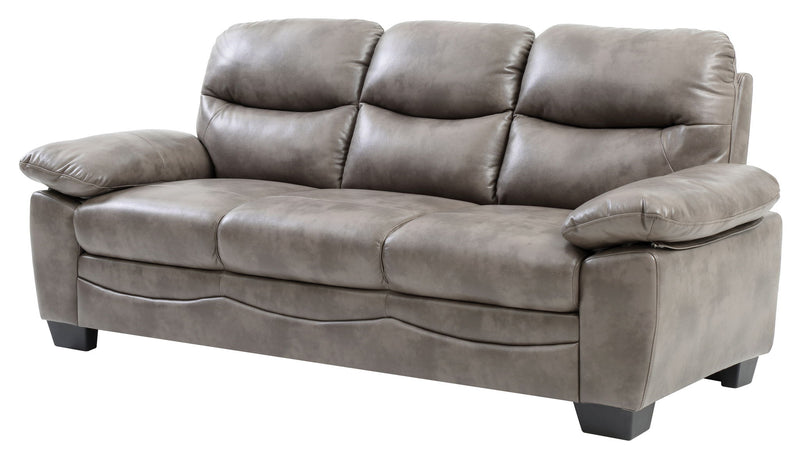 Glory Furniture Marta stationary sofa with plush cushions and modern design, shown in a cozy living room setting.