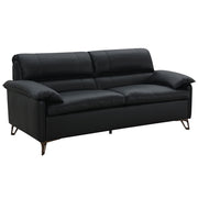 Eilene - Loveseat - Black Top Grain Leather - R&R Furniture Gallery (Fountain Valley, CA)
