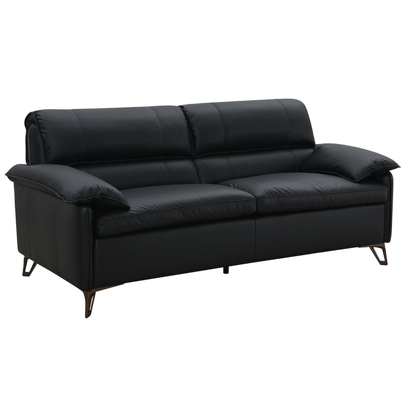 Eilene - Loveseat - Black Top Grain Leather - R&R Furniture Gallery (Fountain Valley, CA)