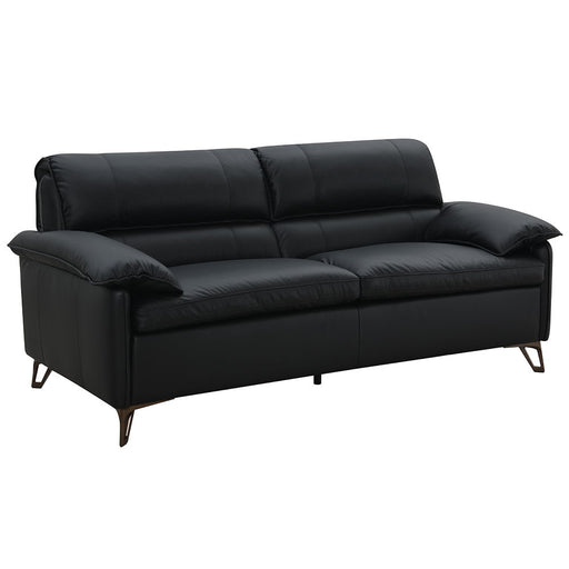 Eilene - Loveseat - Black Top Grain Leather - R&R Furniture Gallery (Fountain Valley, CA)