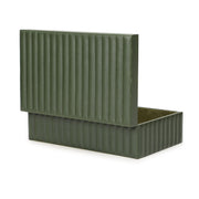 Eton - Ribbed Vegan Leather Hospitality Grade Storage Box - Green - R&R Furniture Gallery (Fountain Valley, CA)