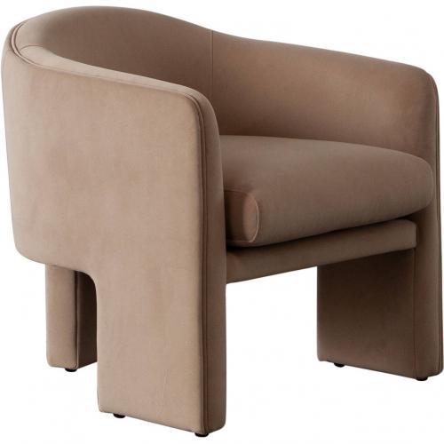 Leyah Accent Chair in Camel Performance Velvet