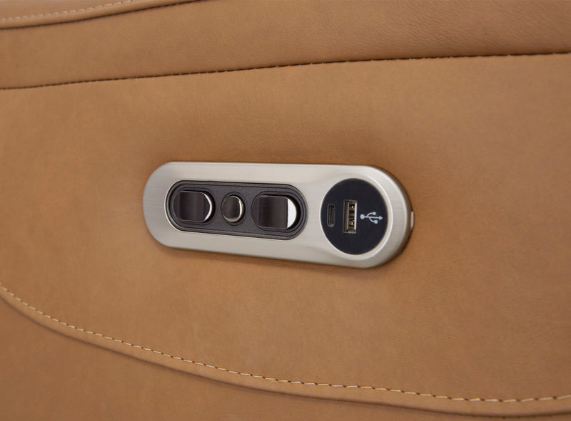 Austin - Power Reclining Sofa P2 - Caramel Cream