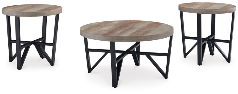 Deanlee - Occasional Table Set (Set of 3) - Grayish Brown / Black - R&R Furniture Gallery (Fountain Valley, CA)