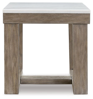 Loyaska - Square End Table - Brown / Ivory - R&R Furniture Gallery (Fountain Valley, CA)