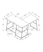 Computer Desk, Home Office, Corner, Storage Shelves, L Shape, Work, Laptop, Marble Look Laminate, Contemporary, Modern - R&R Furniture Gallery (Fountain Valley, CA)