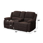 Madden - Motion Loveseat With Console - Brown Chenille - R&R Furniture Gallery (Fountain Valley, CA)