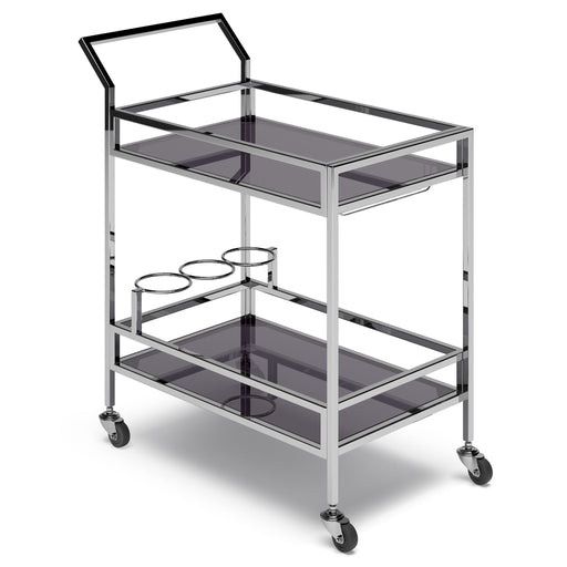 Watts - Bar Cart - Chrome - R&R Furniture Gallery (Fountain Valley, CA)