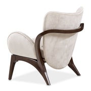 Camellia Field - Velvet Accent Chair - Beige / Dark Brown - R&R Furniture Gallery (Fountain Valley, CA)