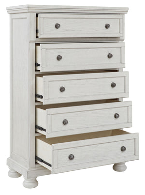 Robbinsdale - Five Drawer Chest - Antique White - R&R Furniture Gallery (Fountain Valley, CA)