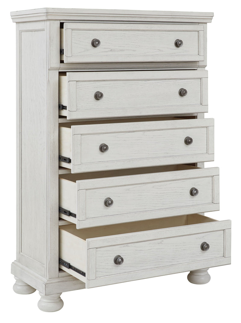 Robbinsdale - Five Drawer Chest - Antique White - R&R Furniture Gallery (Fountain Valley, CA)