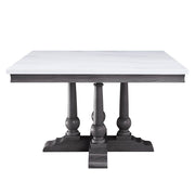 Yabeina - Square Dining Table - Marble Top Top & Gray Oak - R&R Furniture Gallery (Fountain Valley, CA)
