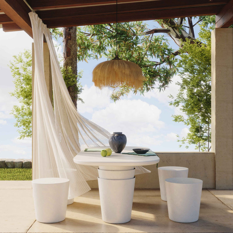 Margot - Faux Plaster Indoor / Outdoor Concrete Dining Table - Light Gray - R&R Furniture Gallery (Fountain Valley, CA)