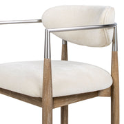 Artemis - Mixed Material Upholstered Counter Stool - Warm White - R&R Furniture Gallery (Fountain Valley, CA)