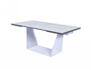 Baldwin - Modern White Ceramic Extendable Dining Table — view 2