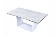 Baldwin - Modern White Ceramic Extendable Dining Table — view 3