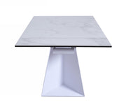 Baldwin - Modern White Ceramic Extendable Dining Table — view 4