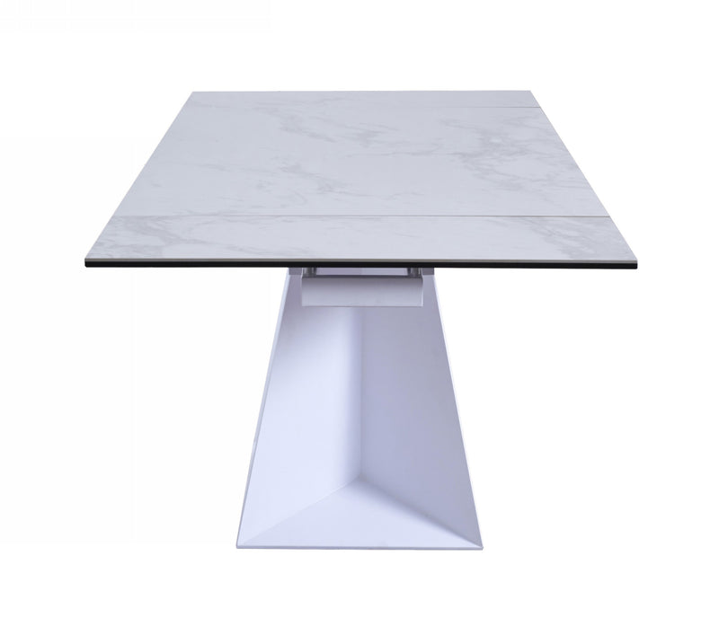 Baldwin - Modern White Ceramic Extendable Dining Table — view 4