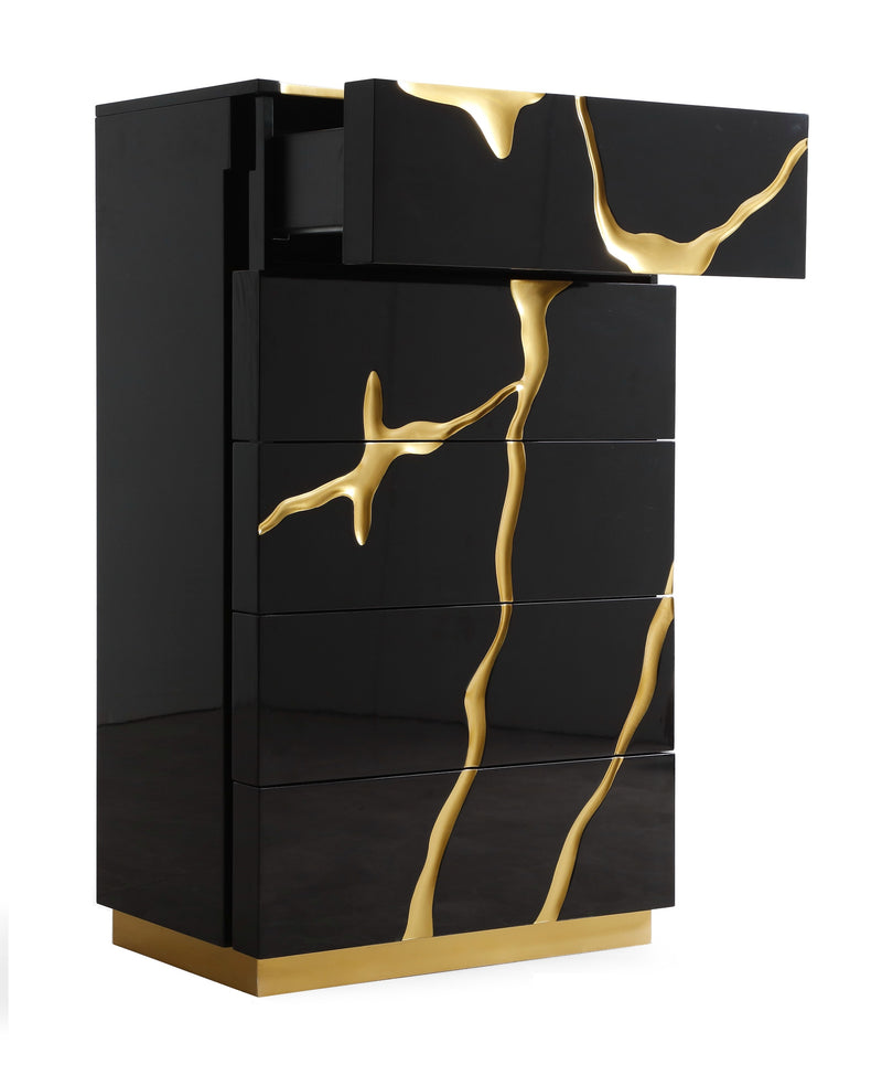 Aspen - Modern Black & Gold Chest — view 5