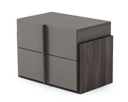 Lucia - Italian Modern Elm and Matte Grey Nightstand