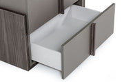 Lucia - Italian Modern Elm and Matte Grey Nightstand — view 2