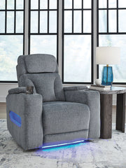 Studio Cave - Power Recliner - Steel - R&R Furniture Gallery (Fountain Valley, CA)