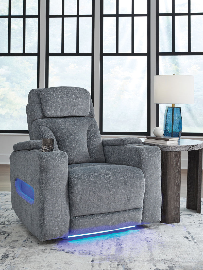 Studio Cave - Power Recliner - Steel - R&R Furniture Gallery (Fountain Valley, CA)