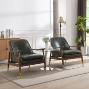 Mid - Century Accent Chair With Cushioned Seat, Brass Tipped Legs - R&R Furniture Gallery (Fountain Valley, CA)