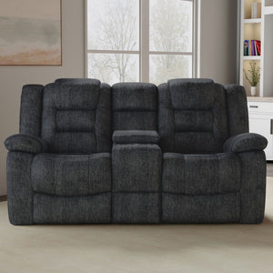 Bolton - Glider Reclining Console Loveseat - Misty Storm